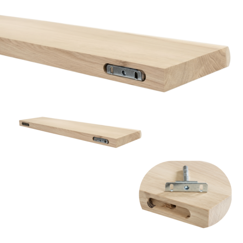 Plank rustiek eiken boomkant 40mm 800x300 onbehandeld met blind bevestiging