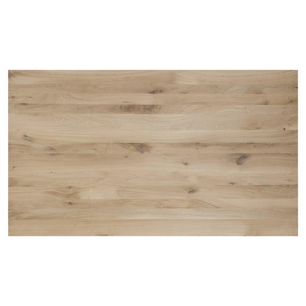 Tafelblad rustiek eiken 2-lange zijden rechte kant 40mm 1800x900 onbehandeld