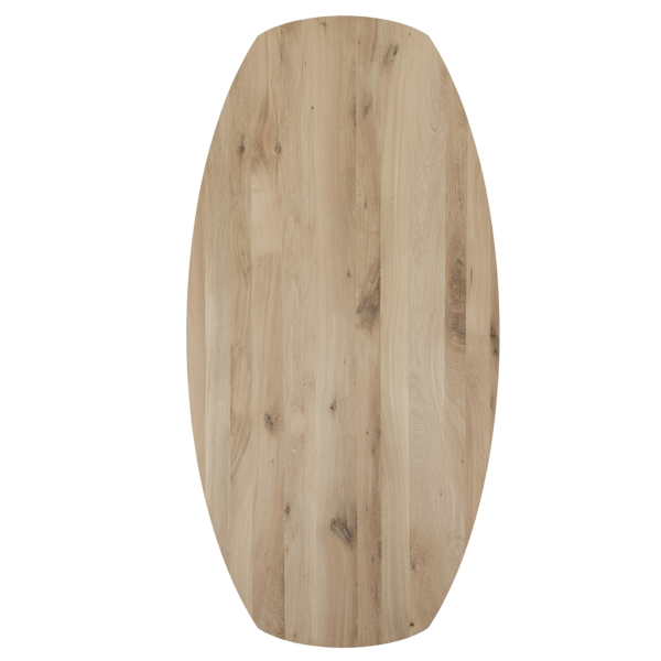 Tafelblad rustiek eiken Deens ovaal facet rand 40mm 180x90