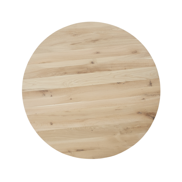 Tafelblad rustiek eiken rond facet kant 40mm Ø1000 onbehandeld